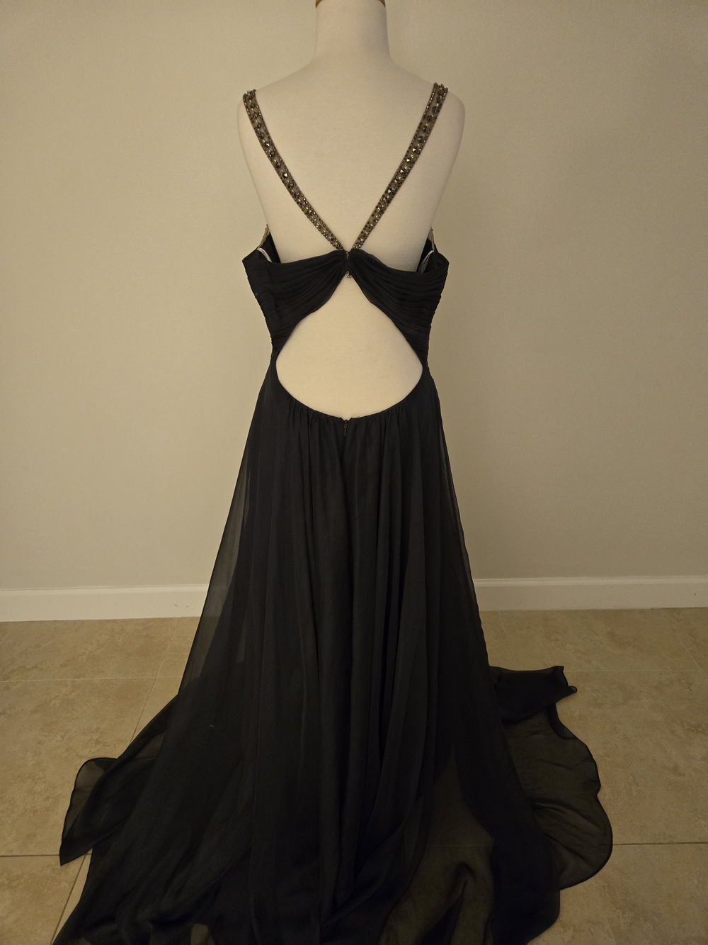 Alyce Paris Black Beaded-Strap Maxi Gown - Picture 5 of 12
